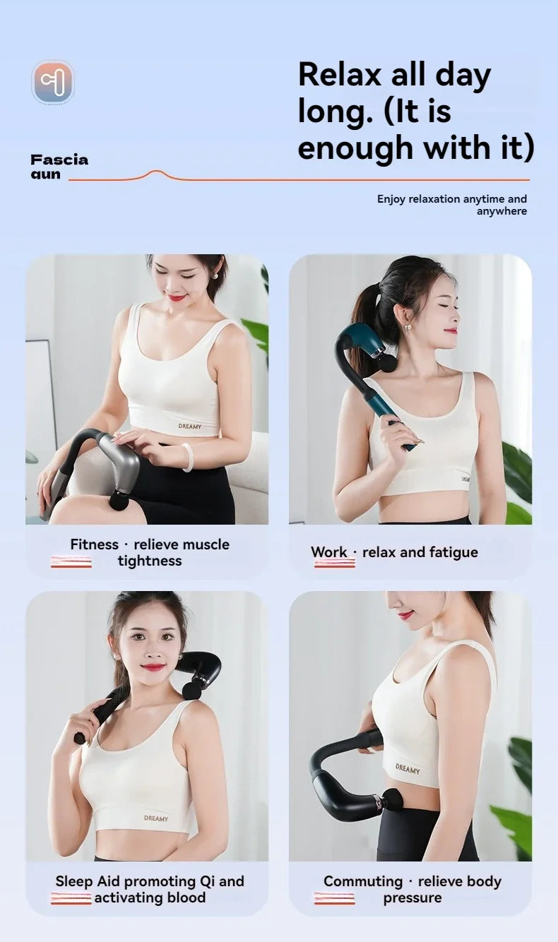 2025 New Smart Fascia Gun Electric Massager Massage Hammer Electric Fascia Gun Home Handheld Hammer Back Artifact Christmas Gift